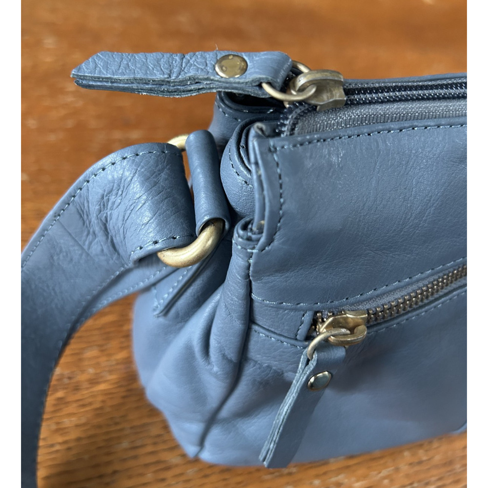Great American Leatherworks Blue Leather Crossbody Bag - Picture 5 of 9